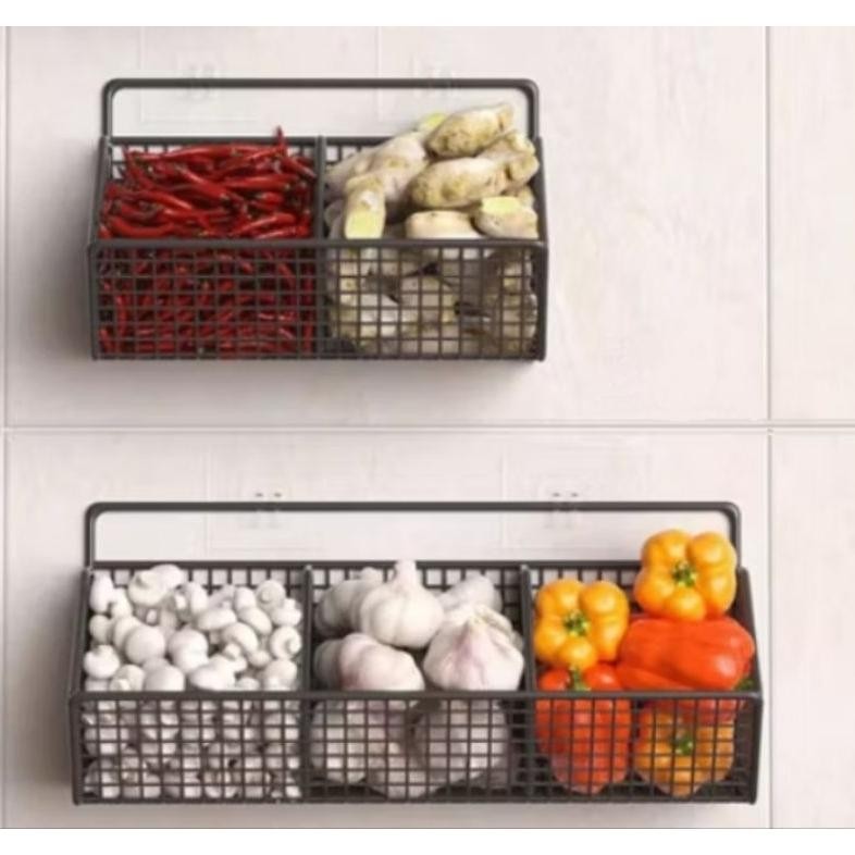 Bisa Cod Rak Keranjang Sekat 3/Rak Bumbu 3 Sekat/Keranjang Serbaguna/Rak Sekat 3 Modern/Keranjang Bu