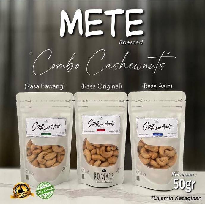 

Kacang Mete Mede Oven Panggang Combo Original Asin Bawang 50Gr Allshop