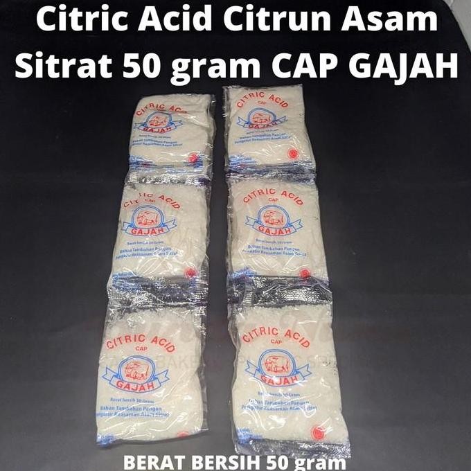 

Citrun Citric Acid Asam Sitrat 50 gram Cap Gajah
