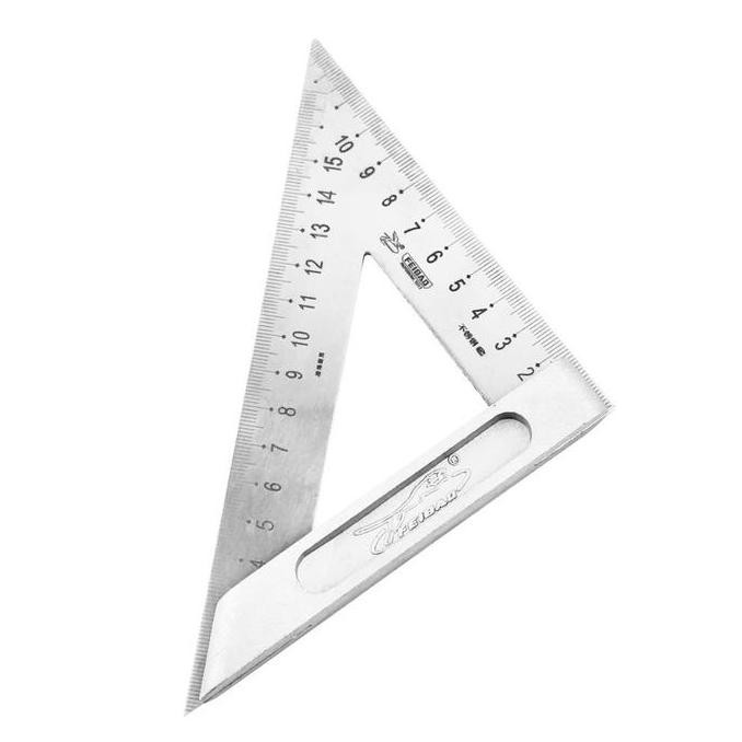 

YUEFEIBAO Feibao Penggaris Segitiga Siku Besi 150 - 200mm / Steel Triangle Ruler / Penggaris Siku Tukang / F42-3091