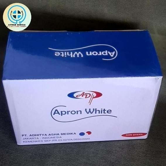 plastik apron white celemek medis isi 100pcs / apron plastik sekali pakai isi 100pc