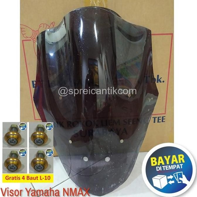 Visor Windshield Variasi Nmax Old Lama 2015 - 2019 Tinggi 46Cm - Hitam Best Seller