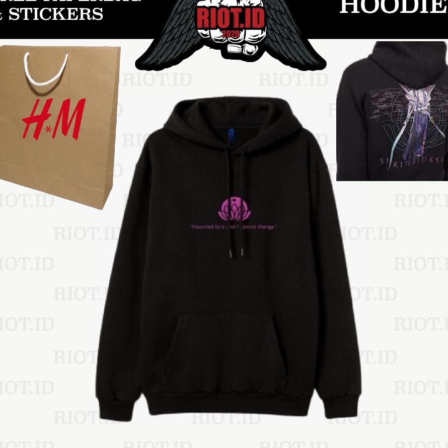 3.3 Hoodie Hm Spirit Blossom Hitam Free R Bag Full Tag Jaet Sweater Crewne Pria Wanita Cowo Cewe Lak