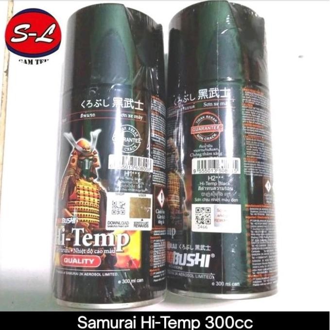 Promo Hi-Temp SAMURAI Paint Cat Semprot Pylox Aerosol Anti Panas Untuk Knalpot H1*** Silver H2*** Bl
