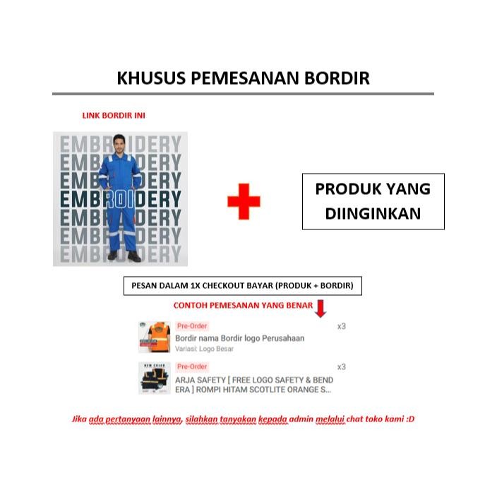 Arja Safety [ Free Logo K3 & Bendera ]  Setelan Safety K3 Lengkap | Setelan Drill Premium | Setelan 