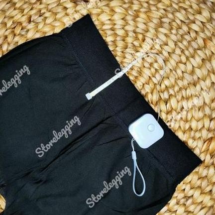 Dy9 >> Celana Legging Pendek Wanita 7/8 Fit To Jumbo Hitam Spandex