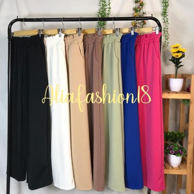 Df315>> Celana Scuba Pinggang / Celana Scuba / Celana Kulot (Terdapat Saku) Nyaman Dewasa Panjang Wa