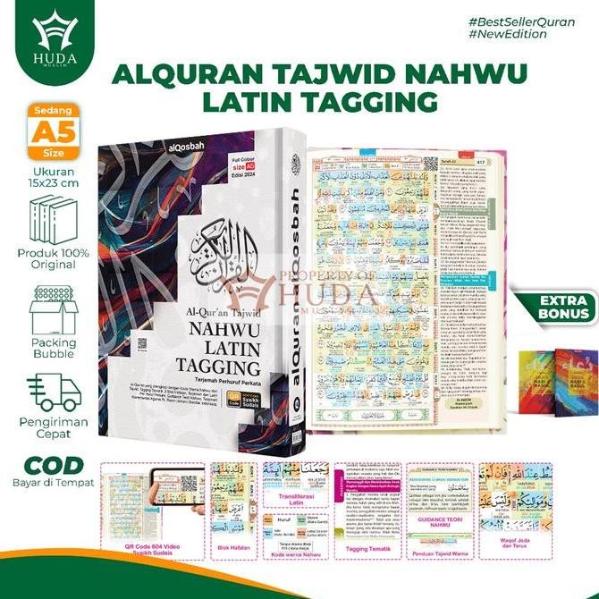 Al-Quran Nahwu Latin Tagging Terjemah Perhuruf Perkata Ukuran A5 (14x21 cm) Sedang Mushaf alquran Pe
