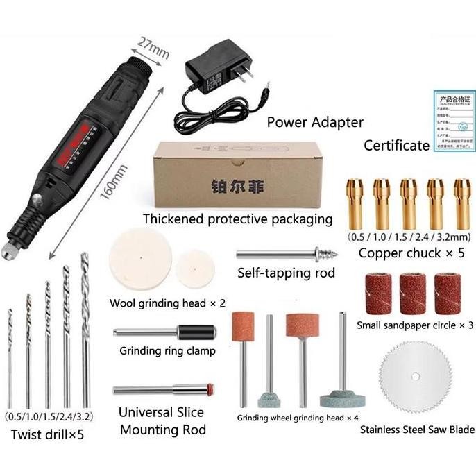 

138PCS Bor Mini 12V DC 18000 RPM Mini Drill Electric Engraver Grinder Gerinda Electrik Listrik / Alat Ukir Kayu /Alat Amplas / Alat Pemotong Mini Drill Electric Engraver Grinder Gerinda Electrik Listrik bor gerinda / Alat Ukir Kayu /Alat Amplas / Alat Pem