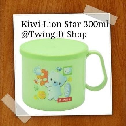Termurah Gelas/Mug Plastik Tutup, Lion Star-Kiwi Mug, 300 Ml.(Khusus Gojek).
