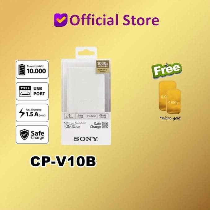 Sony Cp-V10B 10000Mah Lithium-Polymer Powerbank Power Bank Cp V10 B Baterai Ponsel Allshop