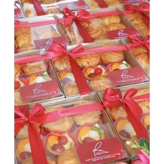 Dus Kraft Full Mika Transparan isi 5pcs / Dus Kue Mika / Box Kue Puding Mika