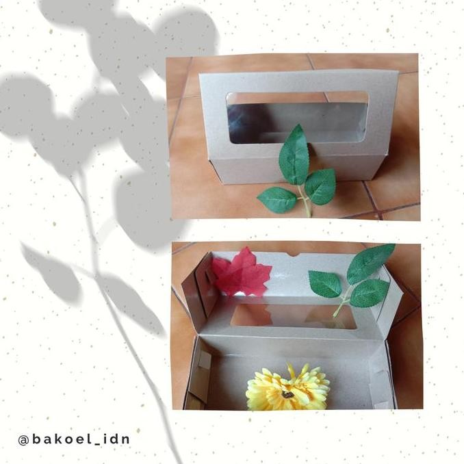 Kardus Box Mika Kraft Laminasi Bolu Gulung Brownies Roti Kue 6,5 cm