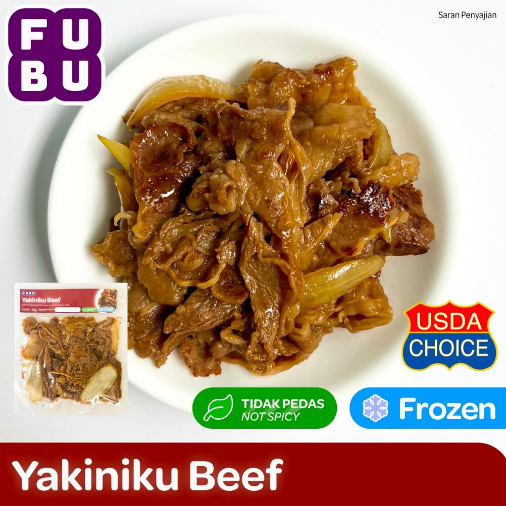 

TERLARIS FUBU Yakiniku Beef - Sapi Manis Asin ala Jepang - Satu Porsi Lauk Instan Frozen Food Siap kirim