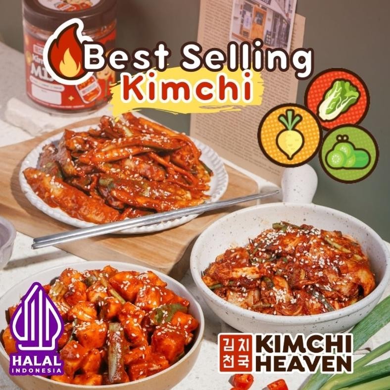 

TERLARIS Kimchi Sample Size 150g/200g/ 250g Sawi Lobak Timun Daun Bawang Kucai Lokio Apel Chonggak Halal Korean Food Kfood Kimchi Heaven Makanan Korea Kimchi Halal Asli Korea Pedas Fresh Kimchi Siap kirim