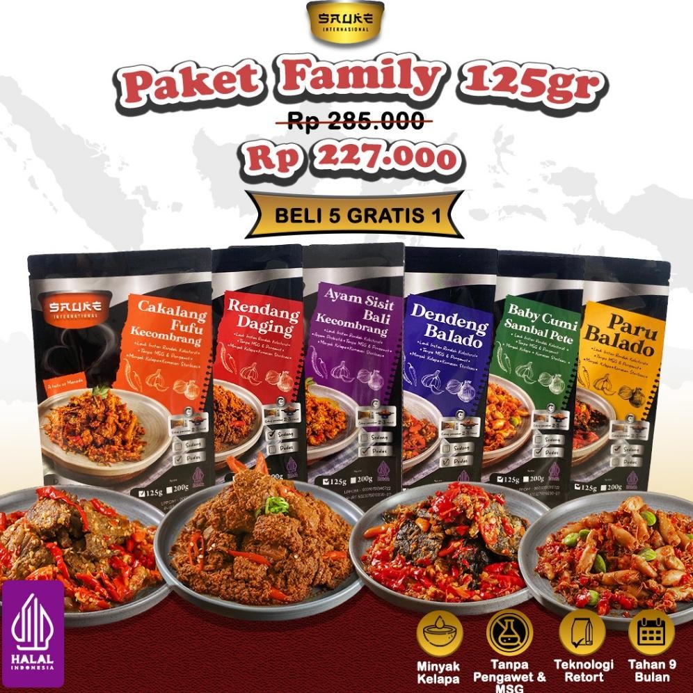

TERMURAH SAUKE Paket Family 5 Free 1 125gr Siap kirim