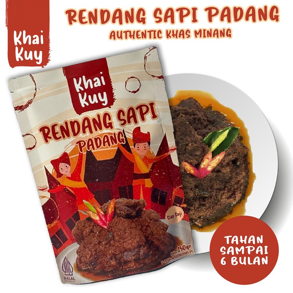 

TERMURAH Khaikuy - Rendang Daging Sapi Asli Padang Kemasan Siap Saji 150gr Siap kirim
