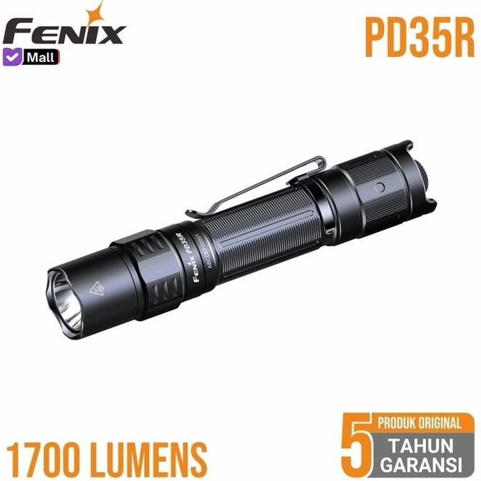 Fenix Senter Led PD35R Rechargeable Tactical Flashlight Terang 1700 Lumens