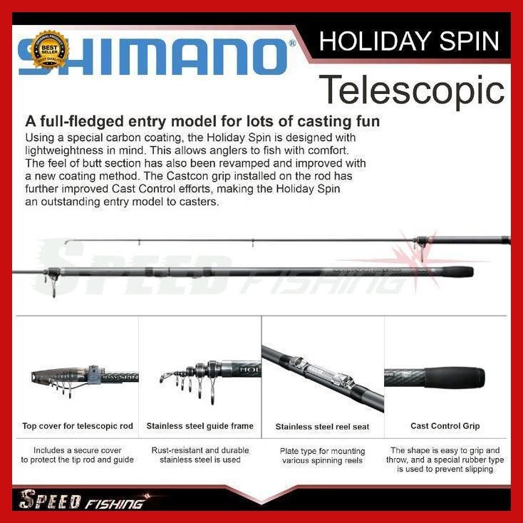 Cod - Joran Pancing Shimano Holiday Spin 385 405 425 Ex Dx Cx Joran Surf Pasiran Bestseller