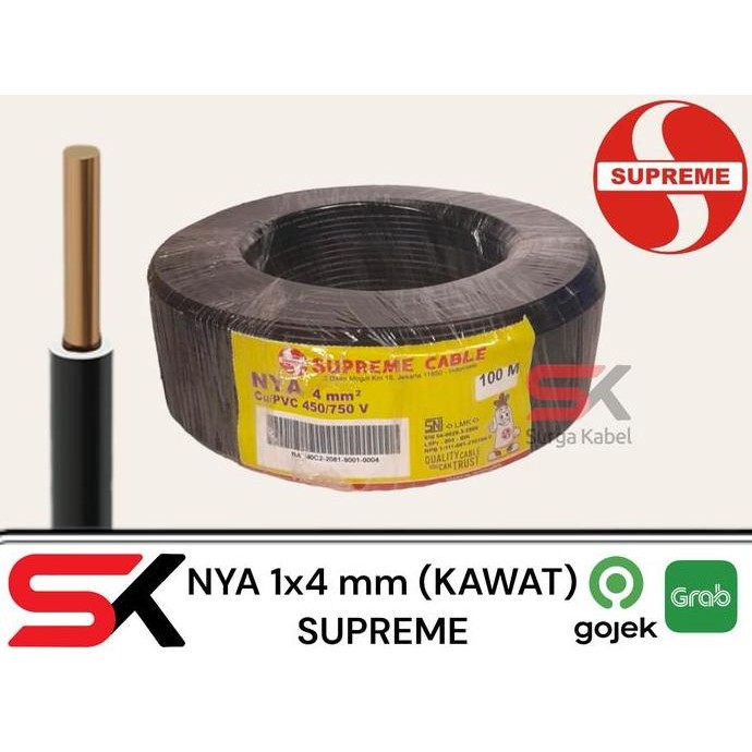 Promo NYA 1x4mm SUPREME/ KABEL GROUNDING 1 x 4 mm/ KABEL NYA/ TUNGGAL 4mm COD