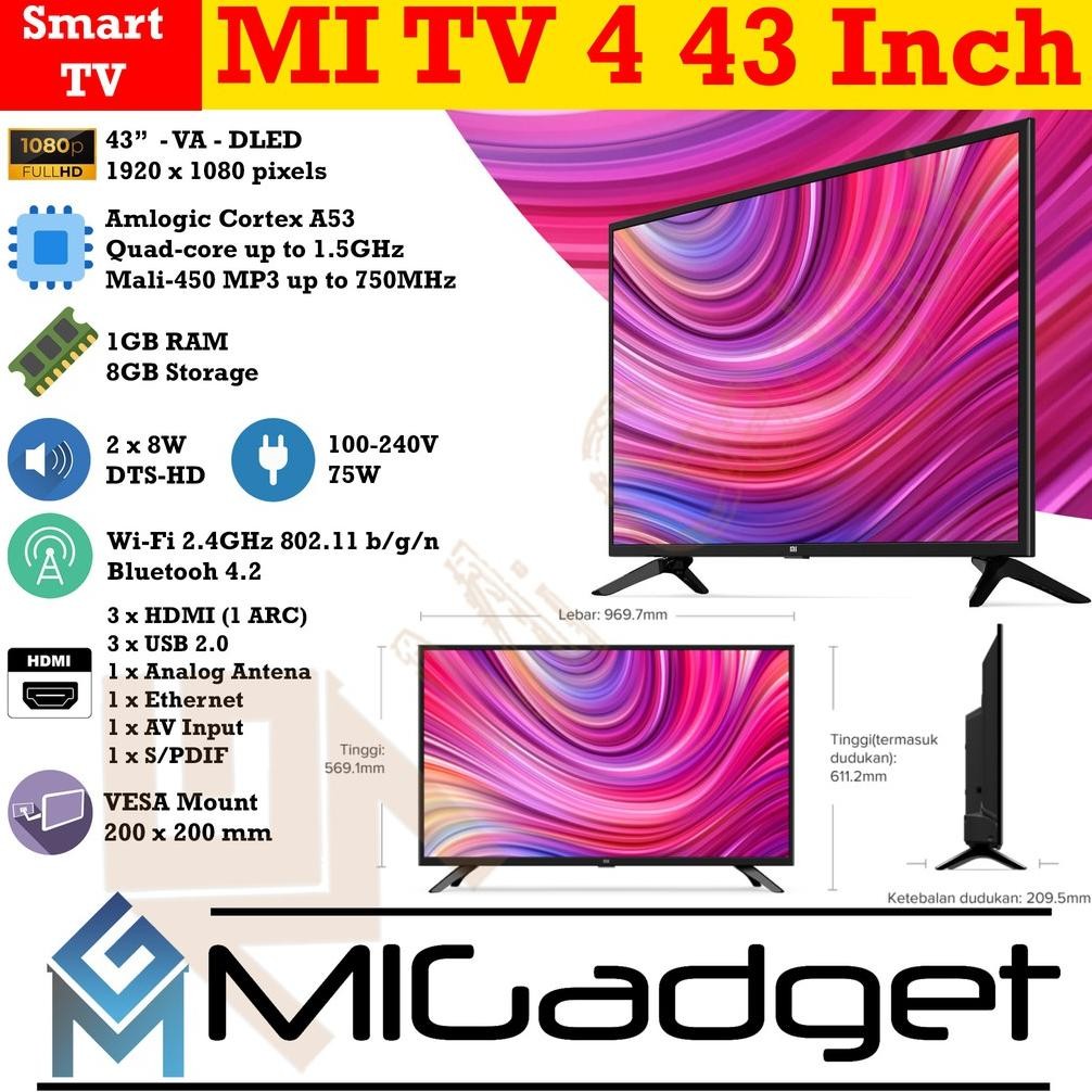 ''Terlaris" Mi Tv 4 43 Inch Mitv 4 43 Mi Led Tv 43 Inch Full Hd Android Smart Tv Murah