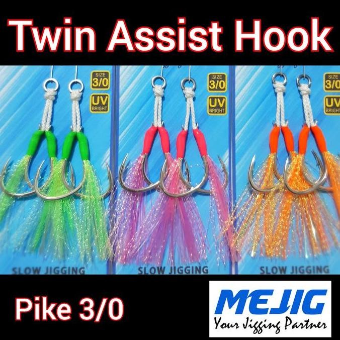 Terbaik | Assist Hook / Kail Pancing Slow Jigging Model Pike 3/0 | 100% Ori