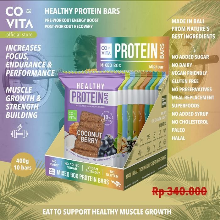 

Covita Healthy Protein Bars Box - Mixed Box (10Pcs)