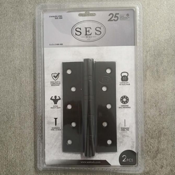 Engsel Ses/Eco/5"3"3Mm4Bb/Hitam/Black/Engsel Pintu Ses Hitam