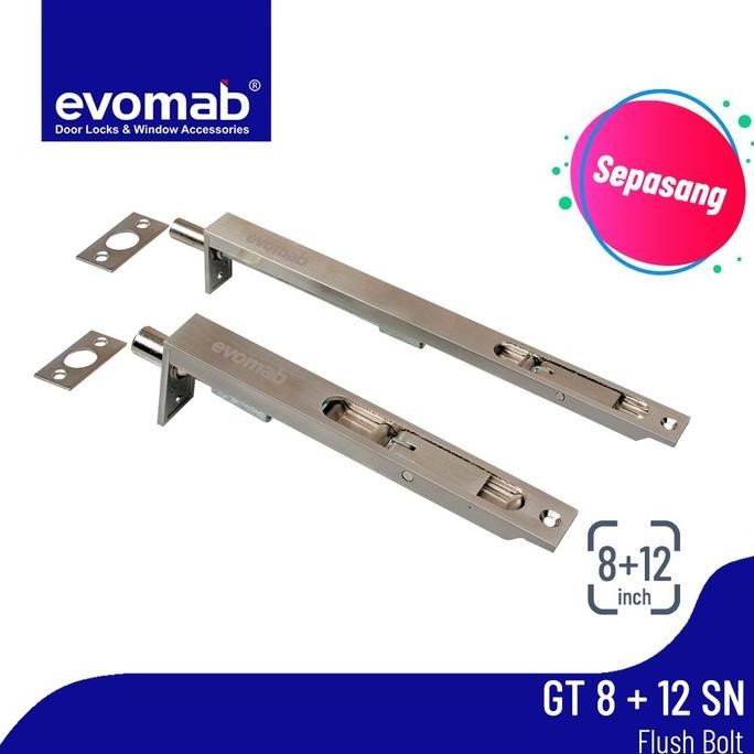 Grendel Tanam Pintu / Flush Bolt Evomab Gt 8 + 12" / 24"