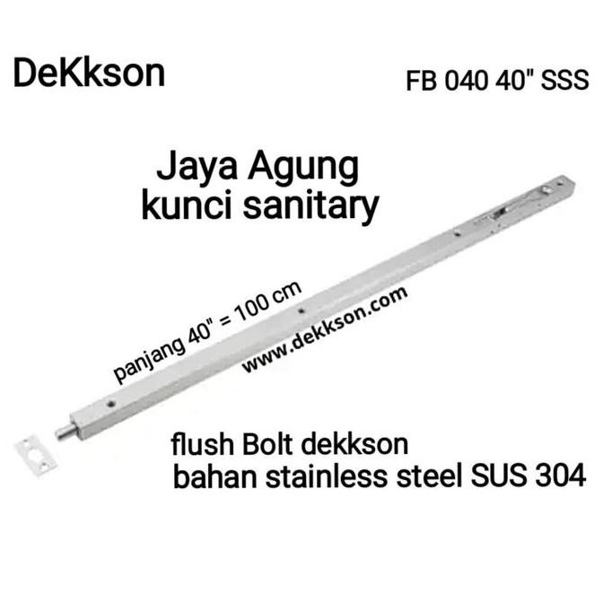 Flush Bolt Dekson Fb 040 40"Inch 100 Cm Grendel Tanam Slot Pintu Kayu