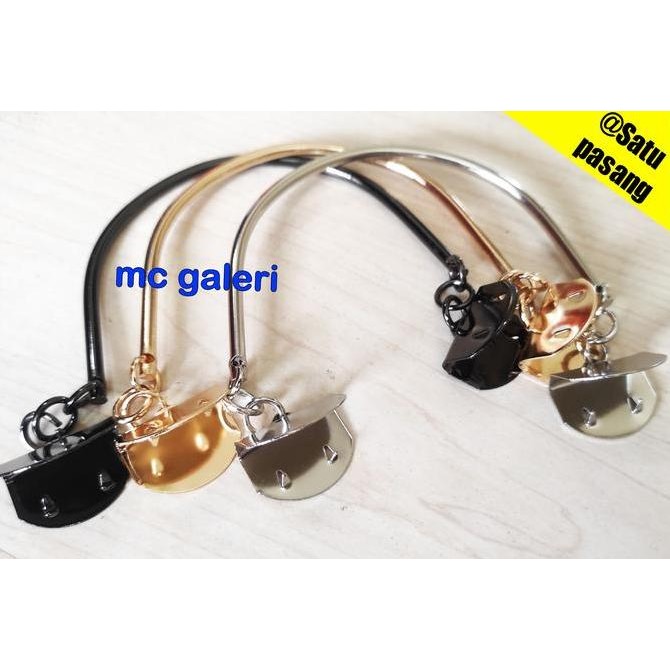 DV65 }} HANDLE TAS BESI JEPIT ( 1 PASANG ) GAGANG TAS BESI IMPOR