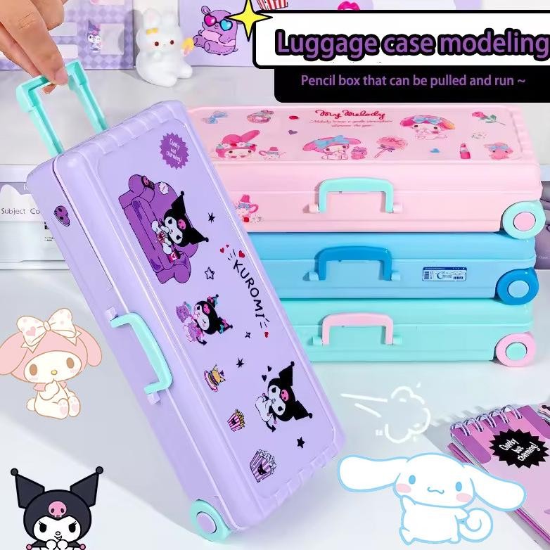 

[Kecil KeiasatasKotak Pensil Bentuk Troli Lucu Alat Tulis Dua Lapis Koper Pencil Case Alat Stationary Sekolah Kartun Da-17