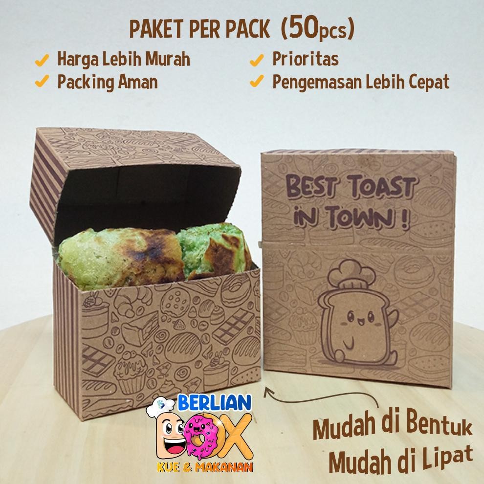 

Fue-K5X20 Toast Box Motif Isi 50 Pcs Bahan Kraft Premium Fth-56