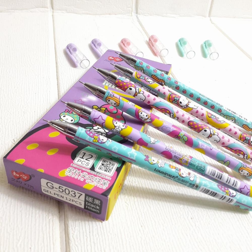 

Ready_Stock_Cod (1Pack=12Pcs) Bolpen Gel / Pulpen Karakter Gel Merk " Love-In Zhixin " Original Uh-22