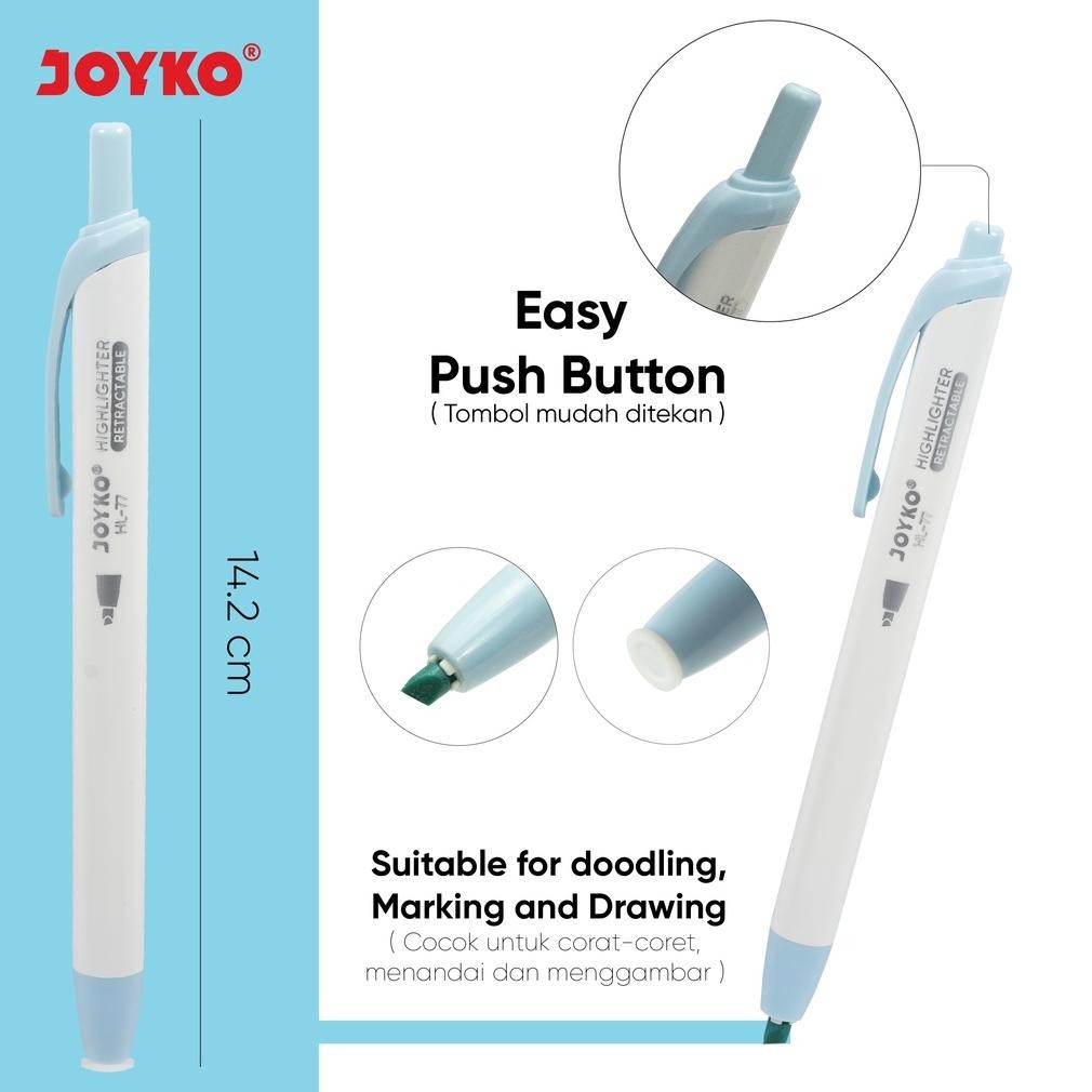 

Cod Joyko Penanda Berwarna Highlighter Hl-77-6 Warna Pastel Color Rt-4