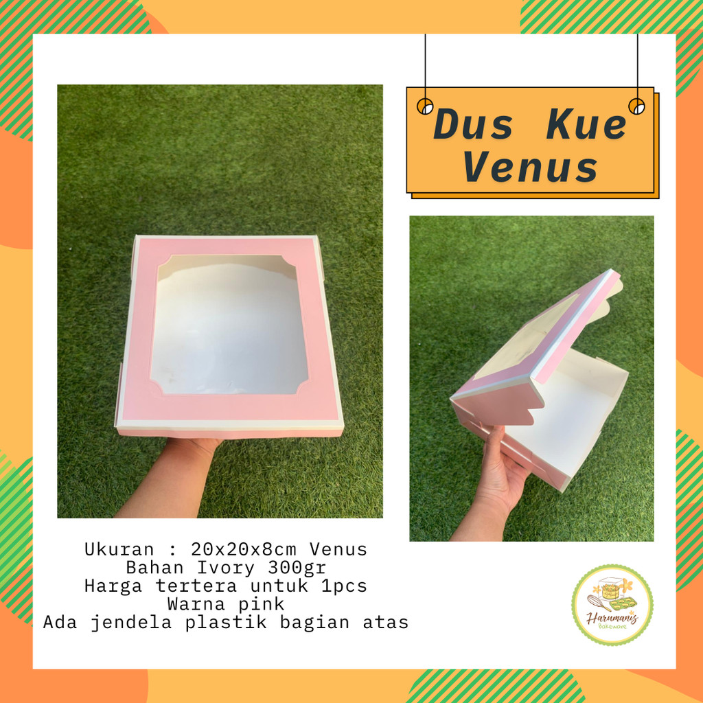

Box Dus Kue Ulang Tahun Roti Bolu Cake 20x20x8cm Venus