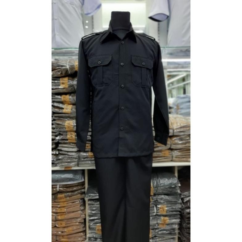 Viral Baju Seragam Security Lengan Panjang/Stelan Safari Satpam Driver Ajudan Terbaru Vb-8