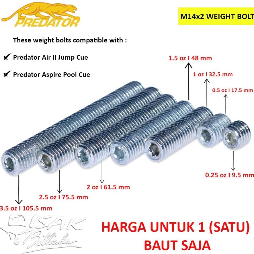 Heatshrin Predator Weight - 1 Buah Pemberat Predator Aspire & Air Ii Jump Cue - Billiard Cue Stick B