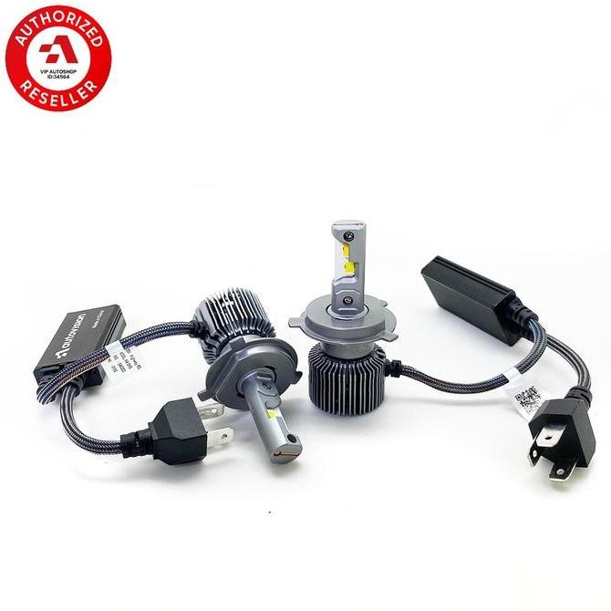 Lampu mobil utama high beam low LED autovision H4 Carbon RS 3 warna Original