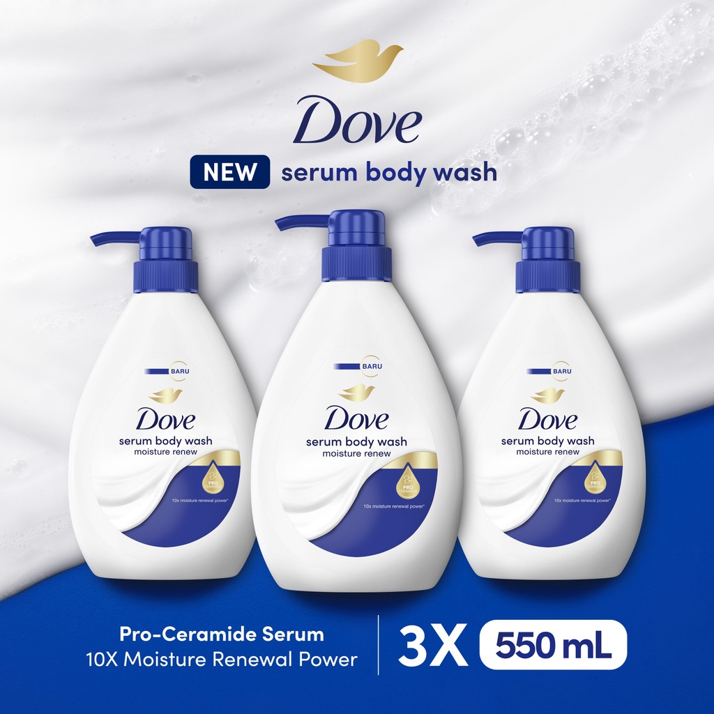 Dove Serum Body Wash Pro-Ceramide - Moisture Renew 550ml Triplepack (x3)