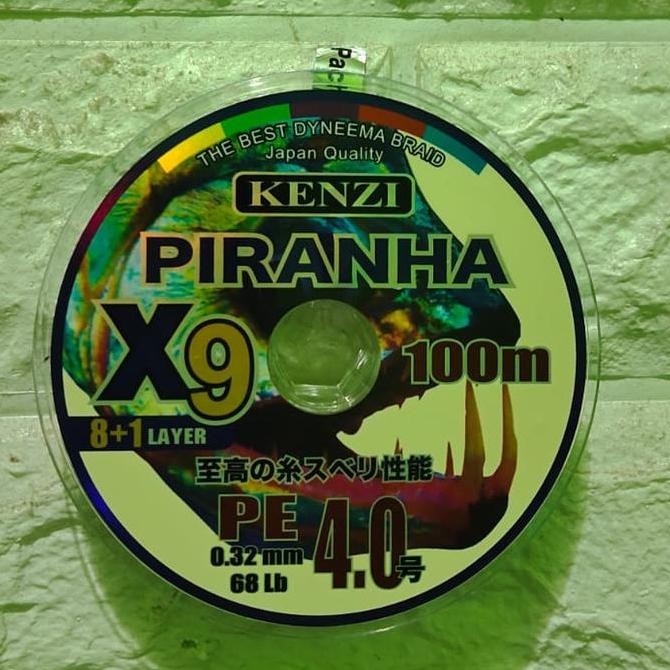 Terbaik | Senar Pe 4.0 Kenzi Piranha X9 100M Multicolor | 100% Ori