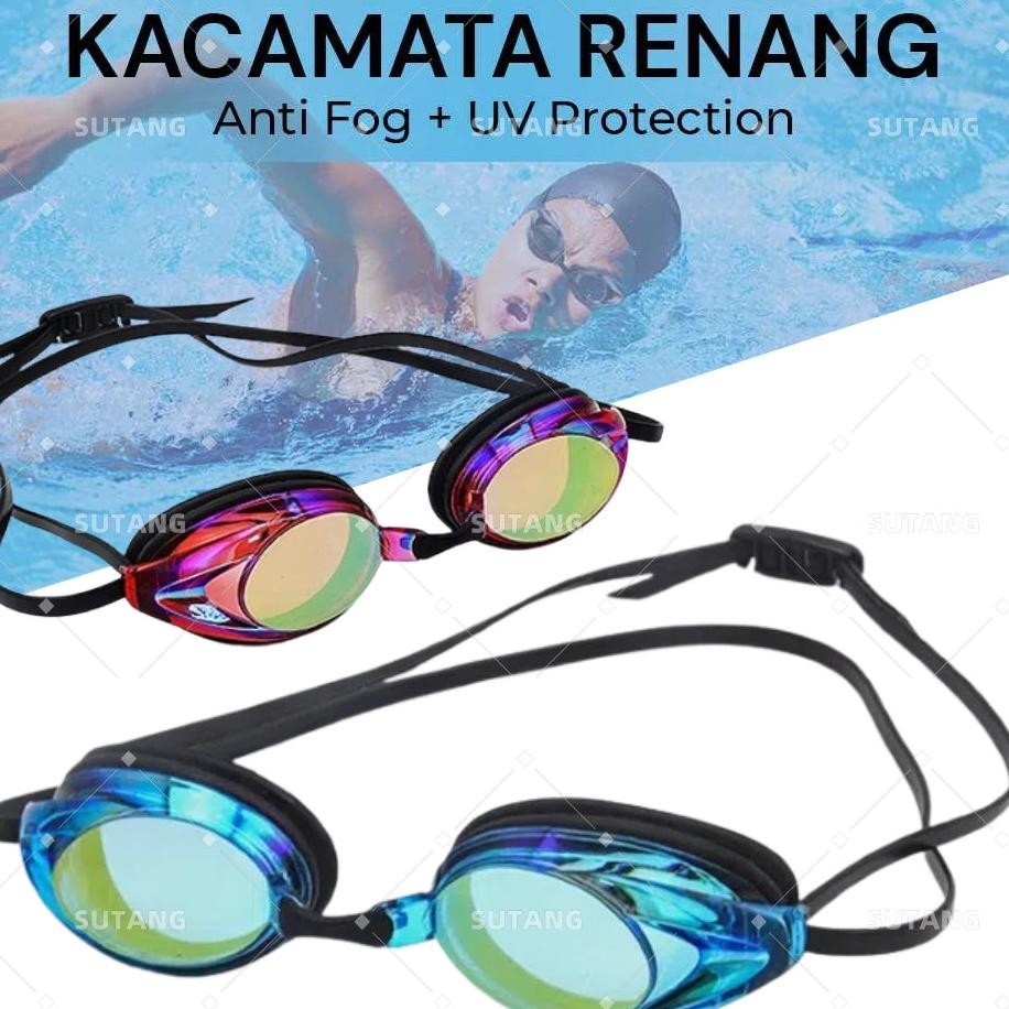 Sutangkacamata Renang Anti Fog Uv Protection Kacamata Renang Profesional Anti Kabut Competition Less