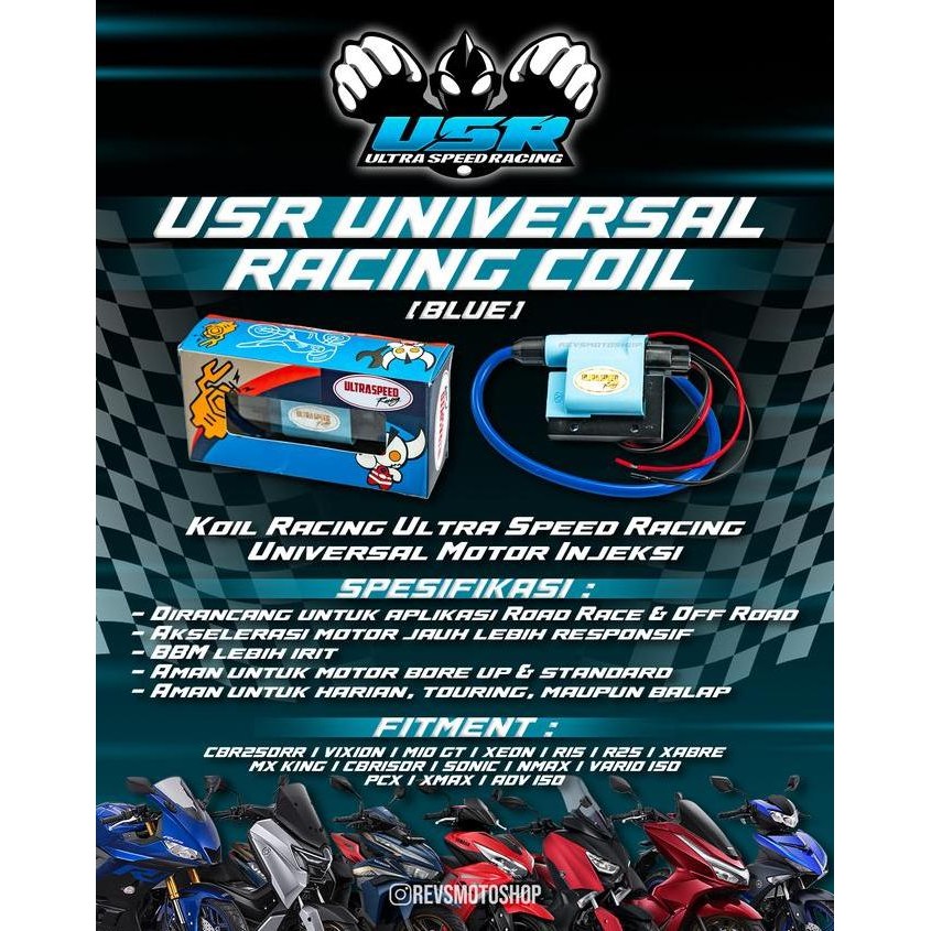 USR KOIL RACING USR INJEKSI UNIVERSAL 1 SILINDER YAMAHA R15 AEROX XMAX / HONDA CBR150 PCX150 VARIO16
