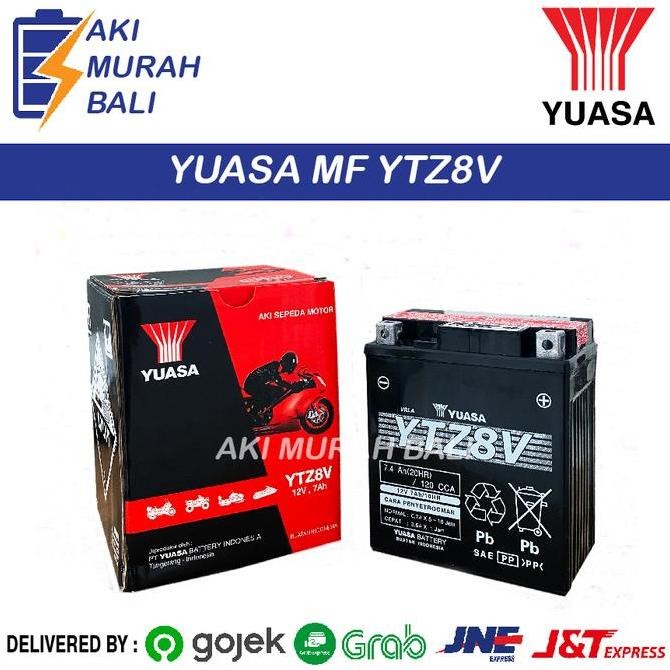 Aki Yuasa YTZ8V Aki Kering Aki Motor Vespa Matic, Xmax, R25, Sprint Original