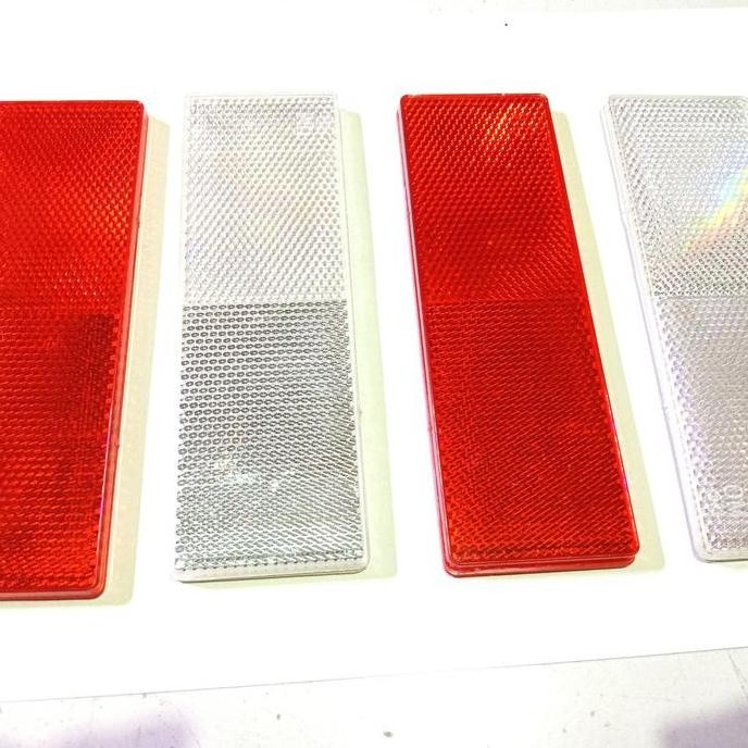 DF221>> Mata Kucing mobil Pemantul Cahaya Kotak Merah Putih Reflektor