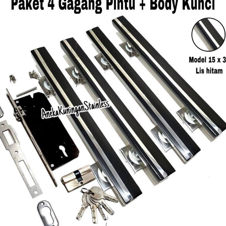 1 Set Handle Pintu / Gagang Pintu / Gagang Pintu Rumah Set Body Kunci Panjang 25Cm 33Cm 45Cm
