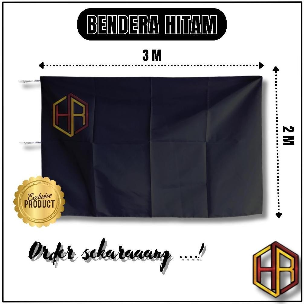Cod Bendera Polos Hitam Jumbo Polister Peles (3M) Ke-80