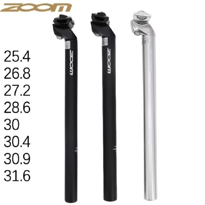 Viral Seatpost Zoom Hitam / Silver(Khusus 25.4)  Tiang Sadel Taiwan 2 Baut Alloy 27.2  28.6 30.4 30.