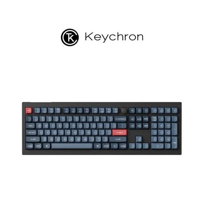 Keychron V6 Max QMK/VIA ( Hot-Swappable ) Wireless Fully Assembled Knob - Carbon Black