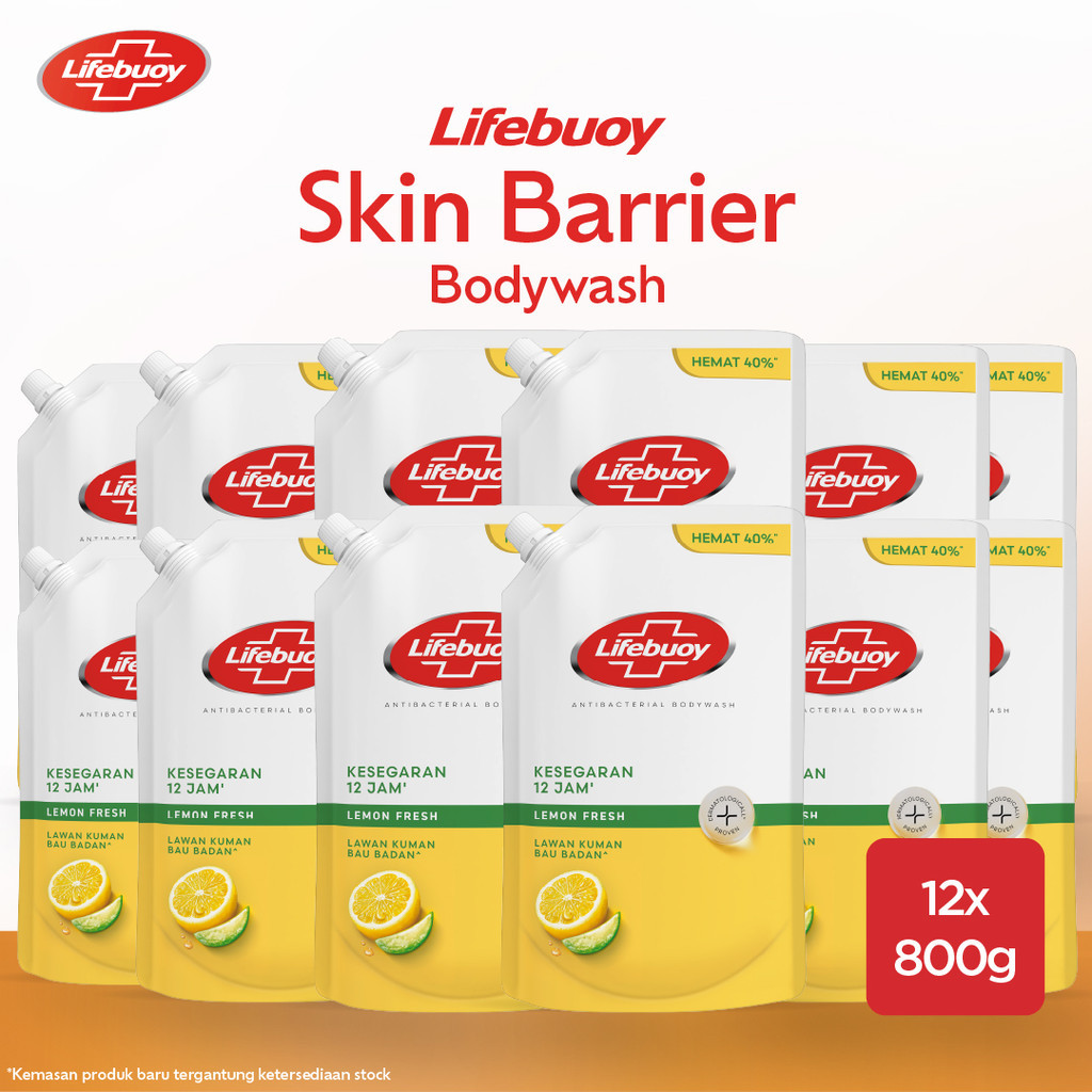 Lifebuoy Sabun Mandi Cair Anti Bacterial Body Wash Lemon Fresh 100% Lebih Kuat Lawan Kuman, Kesegara
